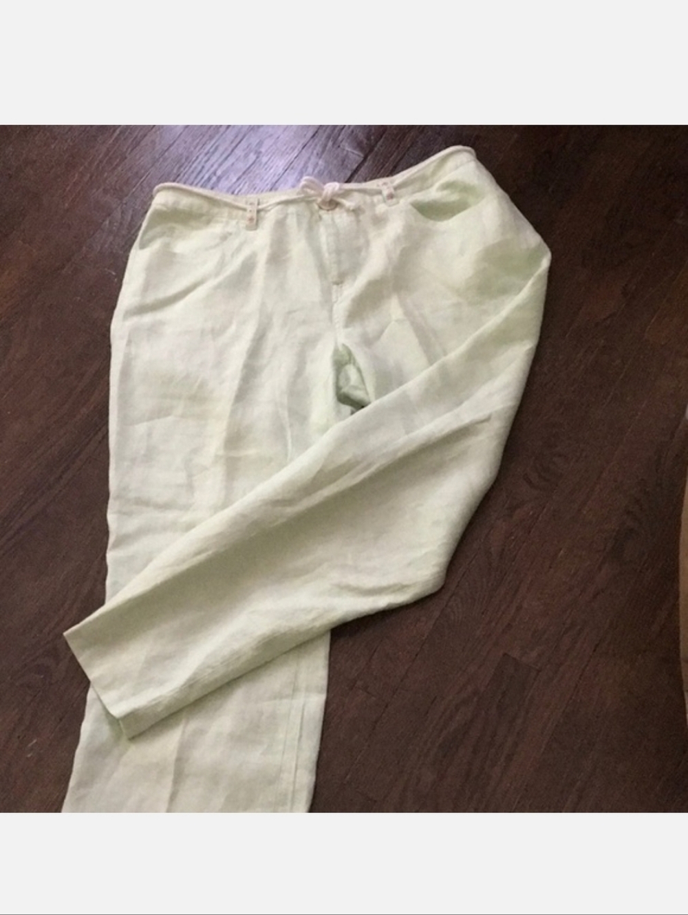 SO Blue Sigrid Olsen Light Spearmint Linen PINK Summer Cruise Beach Pants 10P